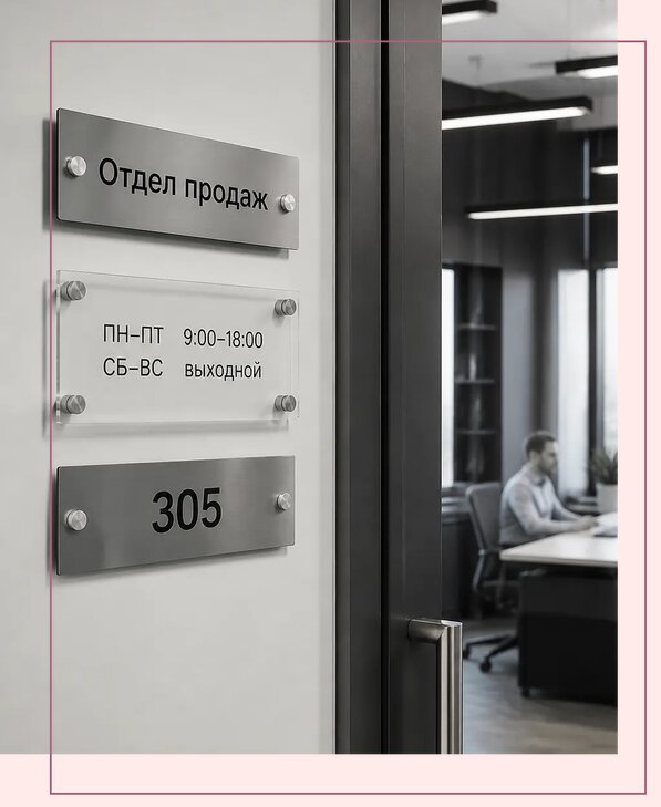 Офисные таблички на дверь в Королёве по цене от 5095 р. | Аванза-Кор